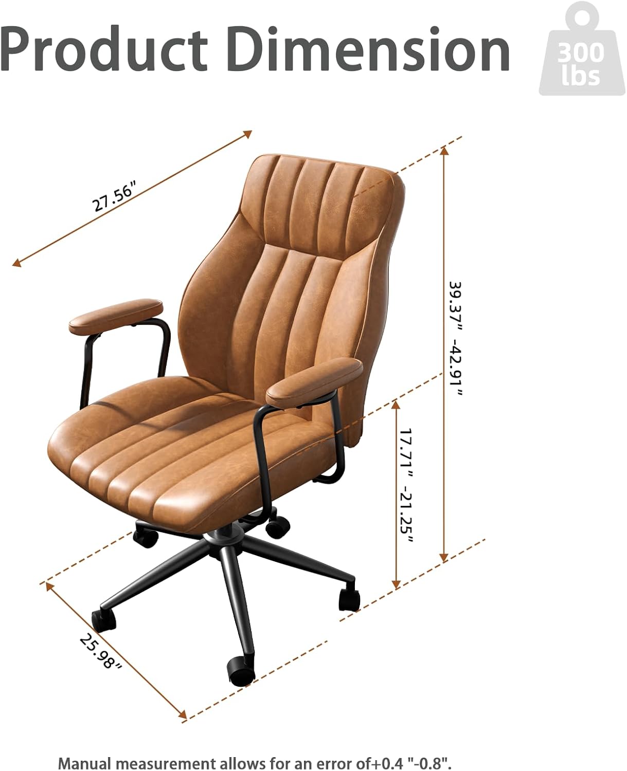 Brown Leather Office Desk Chair