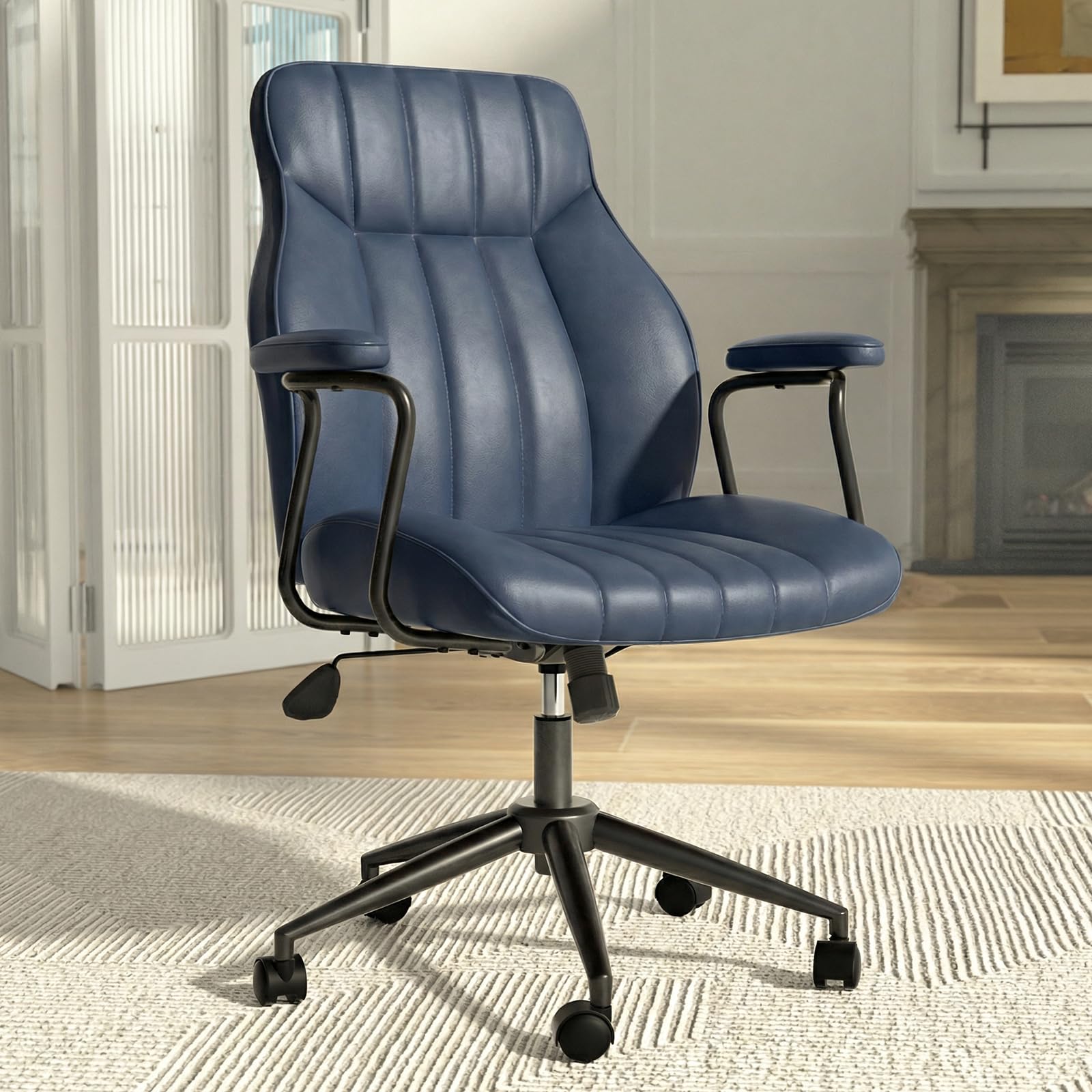 Brown Leather Office Desk Chair