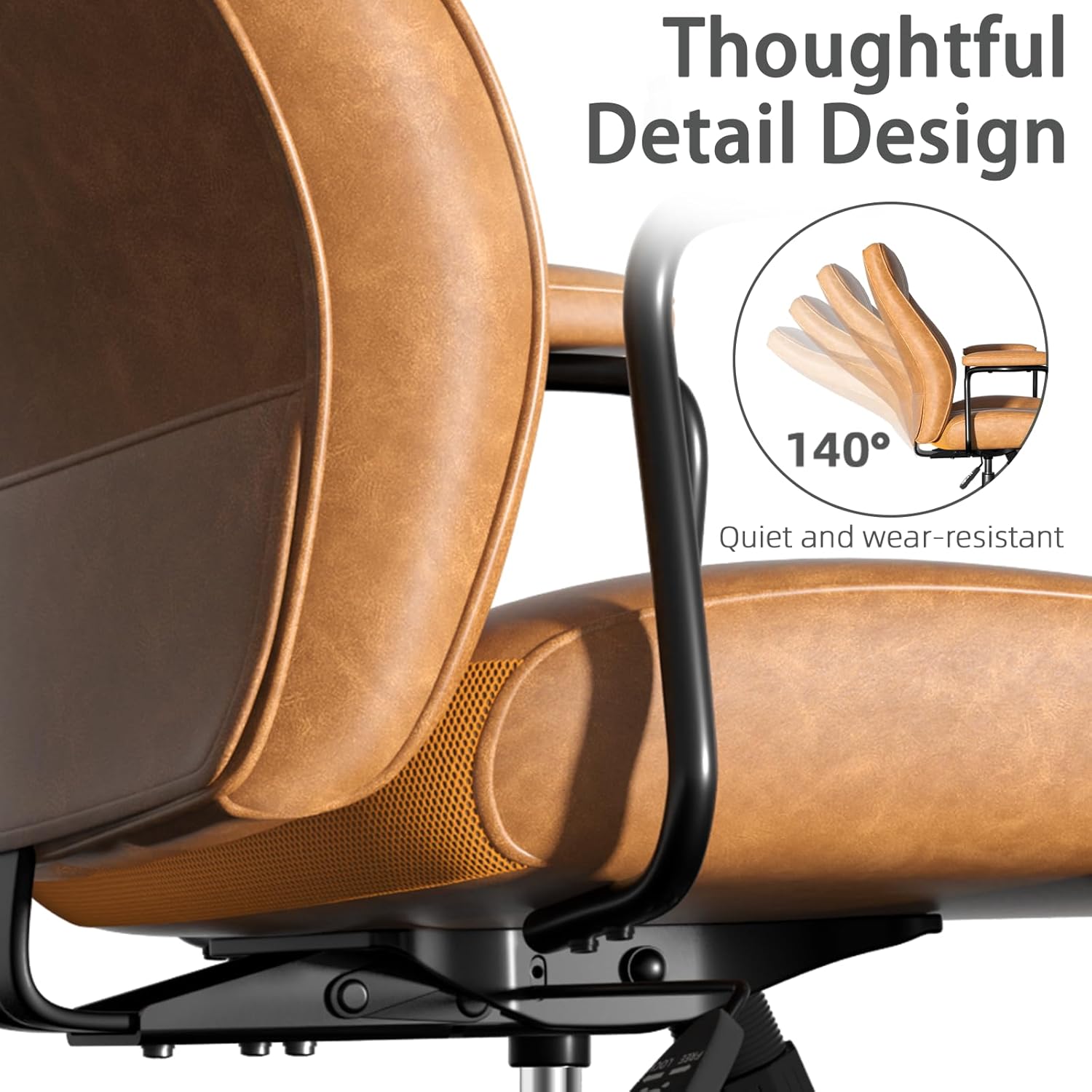 Brown Leather Office Desk Chair